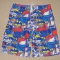 Mens DC Comics Batman Board Surf Swim Long Shorts Trunk Bathing Suit Sz: Large