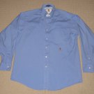 Mens Tommy Hilfiger Long Sleeve Button Down Dress Shirt 15-34 Blue 100% Cotton