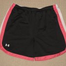 Womens Under Armour Heatgear Athletic Fitness Yoga Shorts MD Medium Black Pink