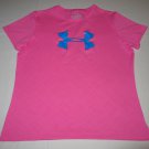 Girls Under Armour UA Heatgear Loose Short Sleeve SS Shirt Youth Large YLG Pink