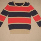 Womens Tommy Hilfiger Long Sleeve knit Shirt Top Blouse Round Neck Small Striped