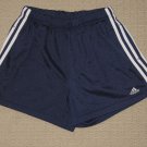 Womens Adidas Running Athletic Fitness Workout Gym Shorts 3 Stripes Medium Blue