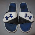 Mens Under Amrour UA Adjustable Slide Sandals & Flip Flops Sz: 8 Blue White