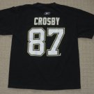 NHL Hockey Pittsburgh Penguins Sidney Crosby T Shirt Youth Large Reebok Black