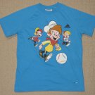 Boys Adidas Climalite Soccer Short Sleeve SS Shirt Youth Small Blue Graphic Tee