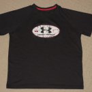 Boys Under Armour UA Heatgear Logo Short Sleeve SS Shirt Youth Large YLG Black