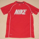 Boys Nike Dri-Fit Short Sleeve SS Shirt Youth L Large Red Athletic Fitness Gym