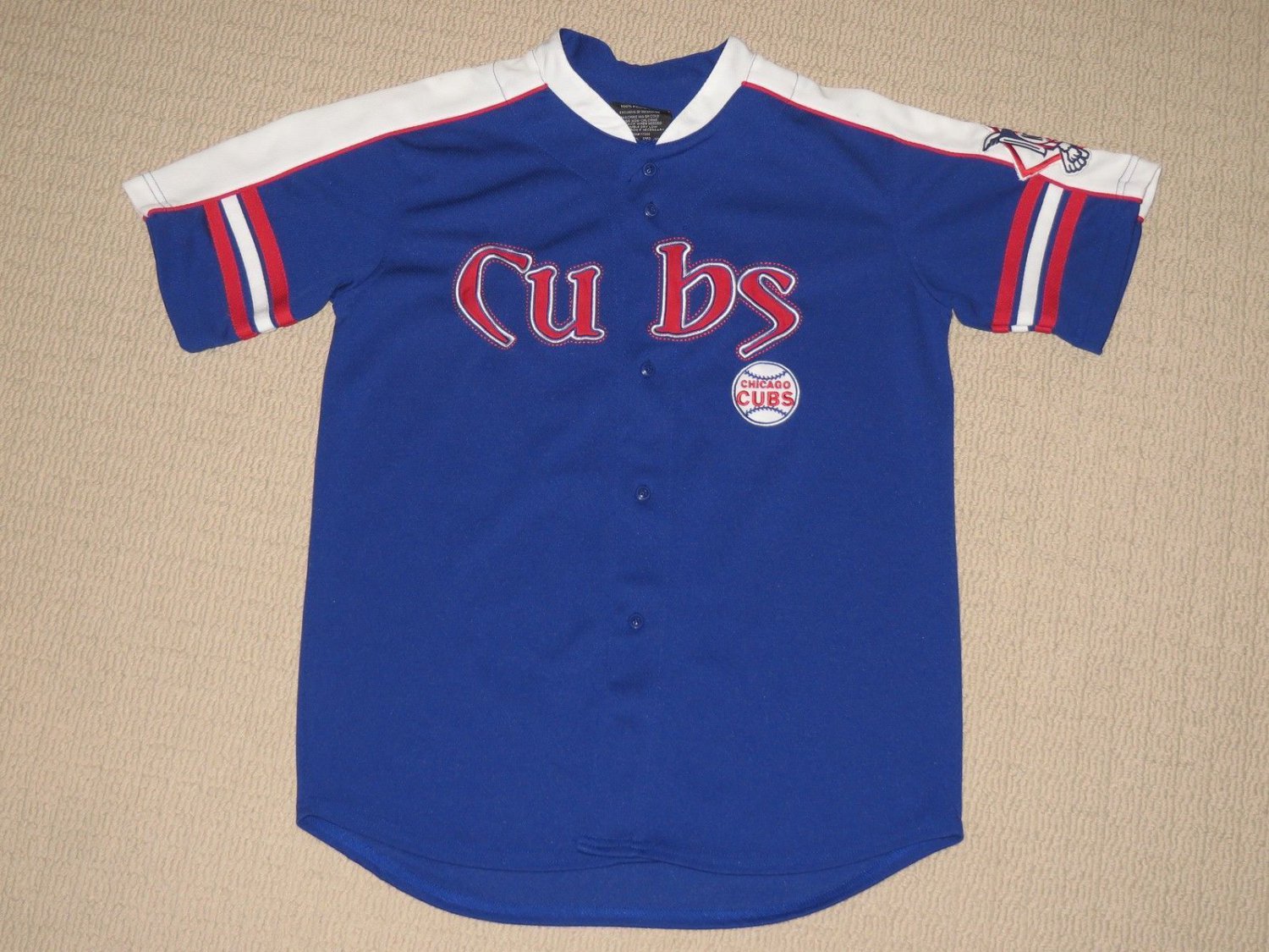 MLB Baseball Vintage Chicago Cubs Derrek Lee #25 Sewn Jersey Youth Large Blue