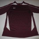 Boys Under Armour UA Short Sleeve SS Shirt Youth Large YLG Burgundy Athletic