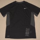 Boys Nike Dri-Fit Short Sleeve Shirt Youth XLarge Black Gray Athletic Fitness