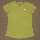 Womens Nike Pro Dri-Fit Running Short Sleeve SS Shirt Small Yellow Athletic Yoga