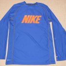 Boys Nike Dri-Fit Long Sleeve Shirt Youth XL XLarge Blue Athletic Running Gym