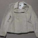 Womens GUESS Alpaca Wool Double Breast Faux Fur Coat Medium Beige 6 Buttons