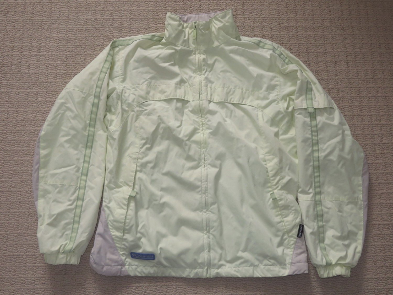 Womens Columbia Packable Waterproof Jacket Windbreaker Rain Coat Medium Lime