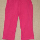 Womens Liz Claiborne Comfy Stretch Elastic Waist Capri Pants Medium Pink Cotton