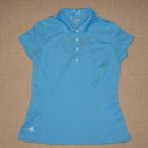 Womens Adidas Climalite Short Sleeve SS Golf Polo Shirt S Small Blue Tennis