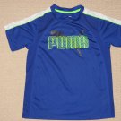 Boys PUMA Athletic Running Fitness Short Sleeve Shirt Youth S Small Blue Green