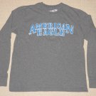 Mens American Eagle Outfitters Long Sleeve LS Shirt Small Gray Embroidered