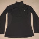 Womens Adidas Climalite Thumb Holes 1/4 Zip Pullover Active Jacket XL Black