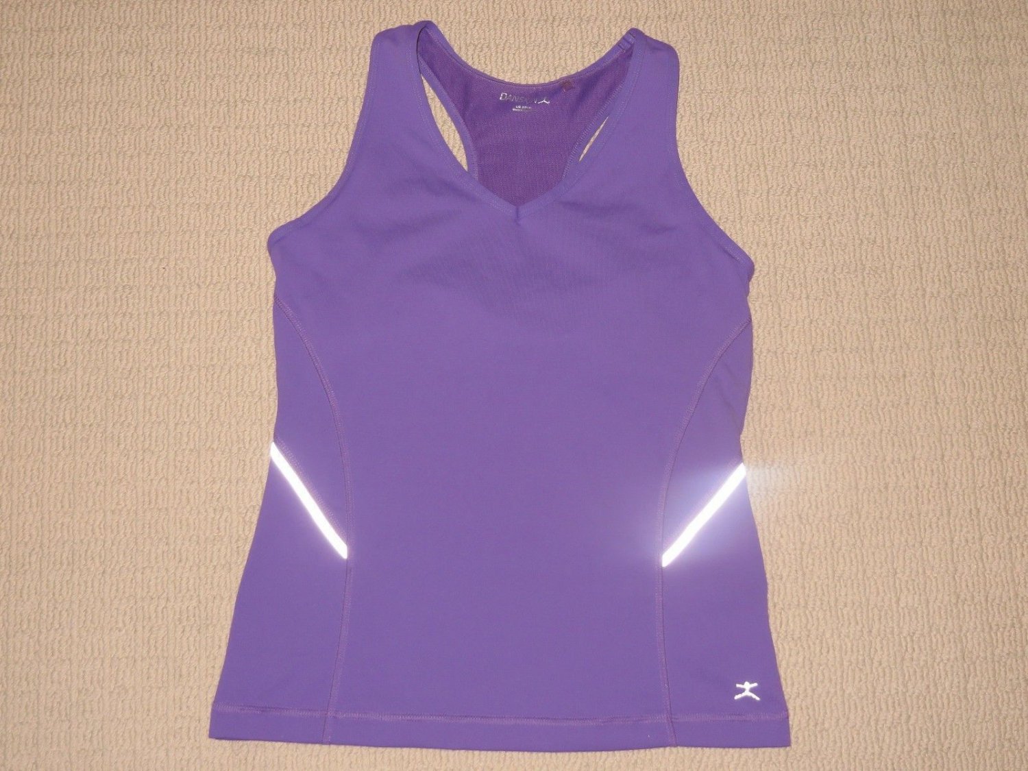 Womens Danskin Reflective Self Bra Tank Top Racerback Large 12-14 Purple Yoga