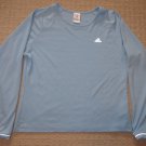 Womens Adidas Athletic Fitness Running Workout Long Sleeve LS Shirt Large Blue