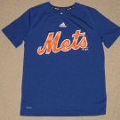 MLB New York Mets Adidas Climalite SS T-Shirt Boys Kids Youth Medium 10-12 Blue