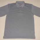 Mens Pebble Beach Performance Short Sleeve Golf Polo Shirt Medium Gray Striped