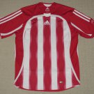 Boys Adidas Climacool Soccer Short Sleeve SS Jersey Shirt L Large Red 3 Stripes