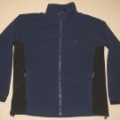 Mens The North Face Full Zip Fleece Jacket Coat Large Black Blue 2 Pockets