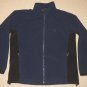 Mens The North Face Full Zip Fleece Jacket Coat Large Black Blue 2 Pockets