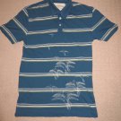 Mens Aeropostale Short Sleeve SS Casual Polo Shirt S Small Striped 100% Cotton