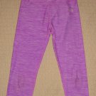 Girls RBX Performance Cropped Capri Pants Youth Large 14-16 Purple Gray Stripe