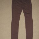 Womens HUE Corduroy Waistband Straight Stretchy Leggings Pants Small Brown