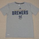 MLB Milwaukee Brewers Adidas Climalite T-Shirt Boys Kids Youth Medium 10-12