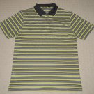 Mens Pendleton Short Sleeve SS Golf Polo Shirt Large Striped 100% Polyester