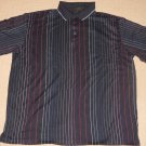 Mens Bugatchi Uomo Short Sleeve SS Golf Casual Polo Shirt XL Multi-Color Striped