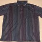 Mens Bugatchi Uomo Short Sleeve SS Golf Casual Polo Shirt XL Multi-Color Striped