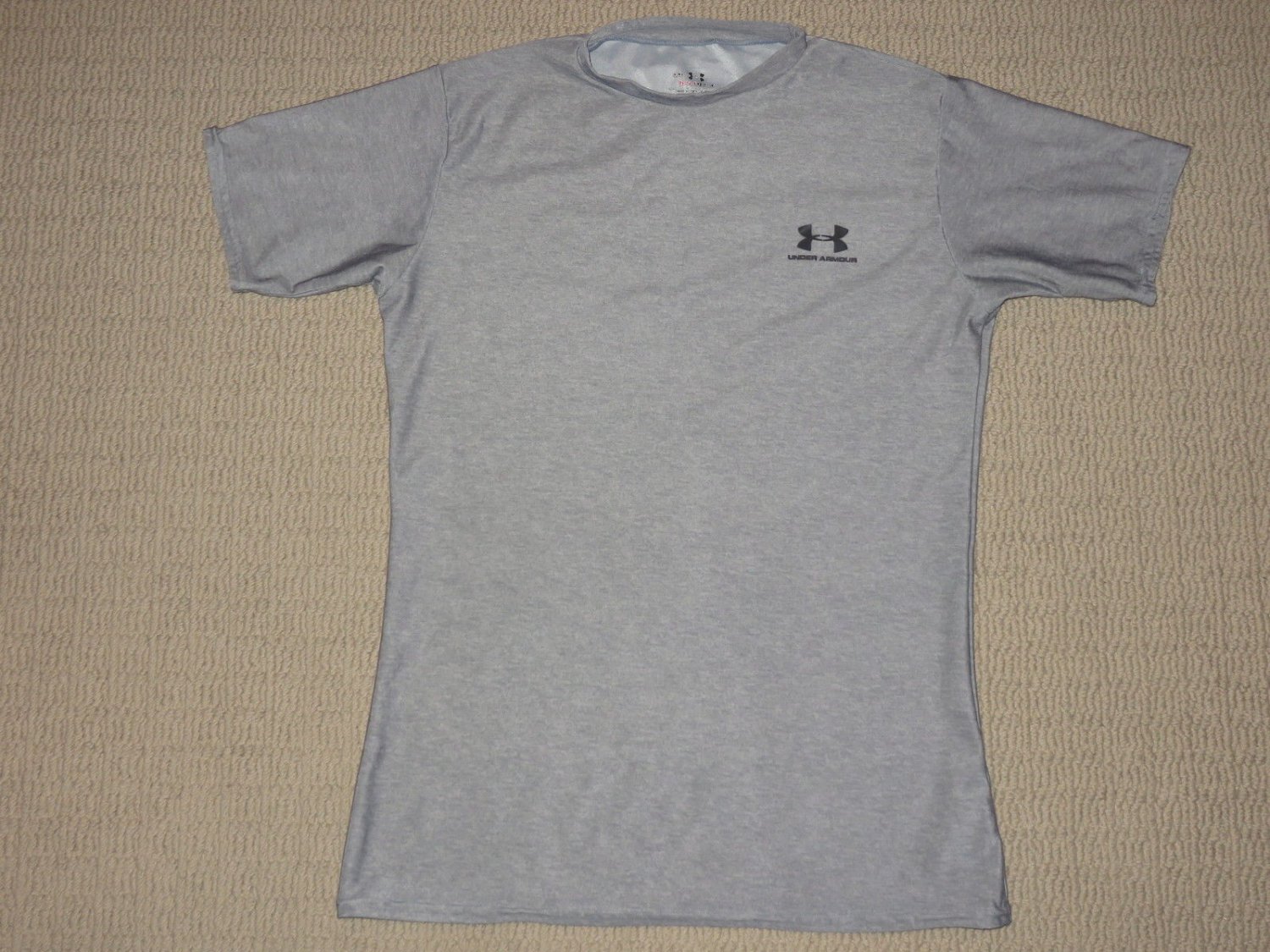 Boys Under Armour Compression Base Layer Short Sleeve SS Shirt Youth XL YXL Gray