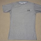 Boys Under Armour Compression Base Layer Short Sleeve SS Shirt Youth XL YXL Gray
