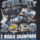 Vintage Steelers / Penguins Steel City 2 World Champions 2009 Shirt Large Black