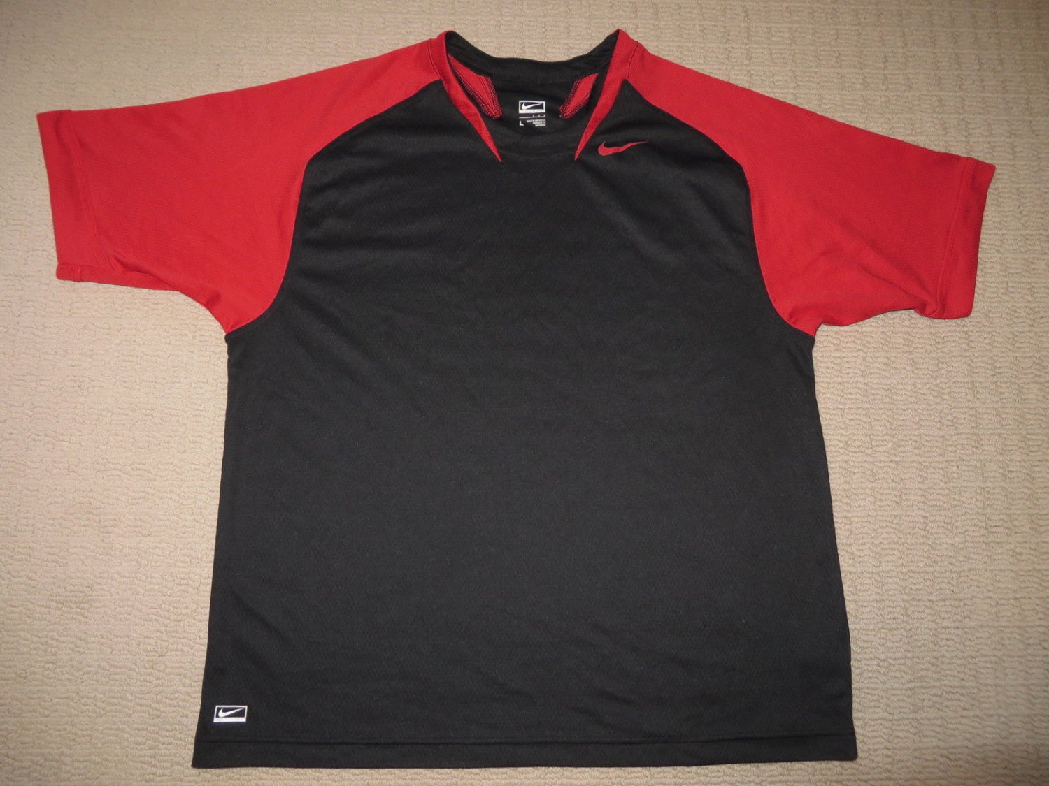 Mens Nike Performance Athletic Running Workout Short Sleeve SS Shirt Large Black