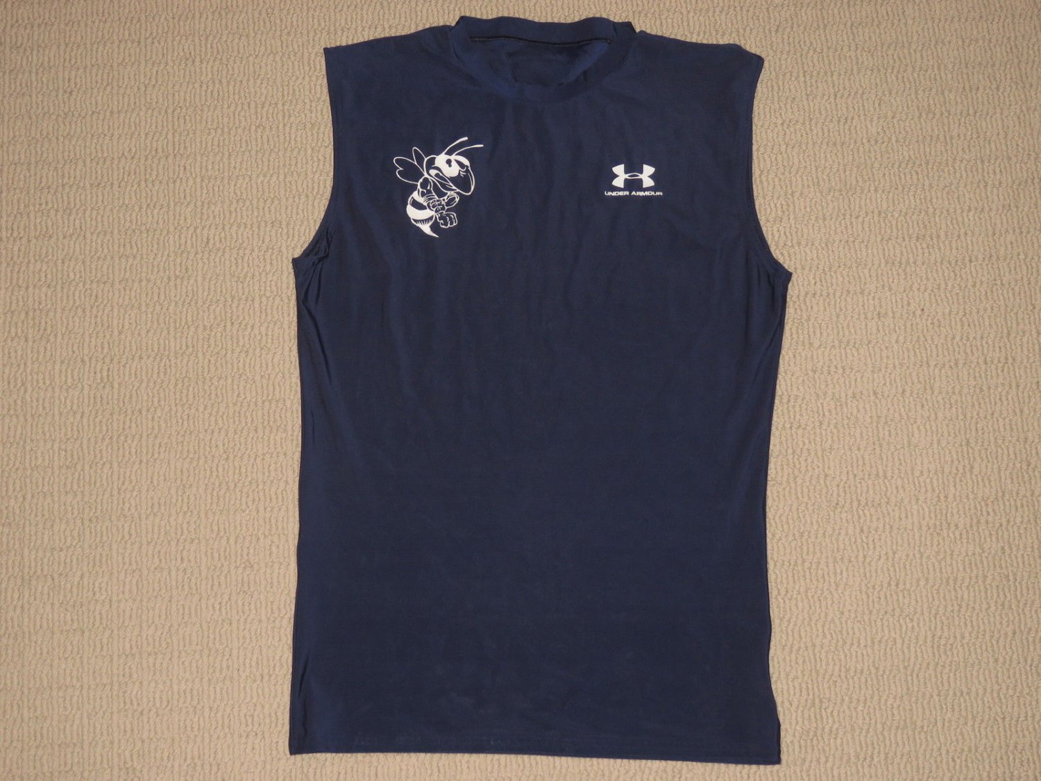 Mens Under Armour UA Compression Base Layer Sleeveless Tank Top XL XLarge Blue