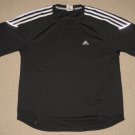 Mens Adidas Climalite Clima365 Athletic 3 Stripes Short Sleeve Shirt Large Black