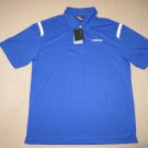 Mens Nike Dri-Fit Embroiidered Curwood SS Golf Polo Shirt Large Blue Tennis NWT