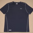 Mens Under Armour Heatgear Fitted Coupe Ajustee SS Shirt 2XL / 2TG / 2EG Blue