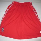 Mens Under Armour UA Loose Long Shorts LG Large Red Gray Basketball Athletic