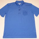 Mens Greg Norman Play Dry Short Sleeve SS Golf Polo Shirt XL Blue Solid Pocket