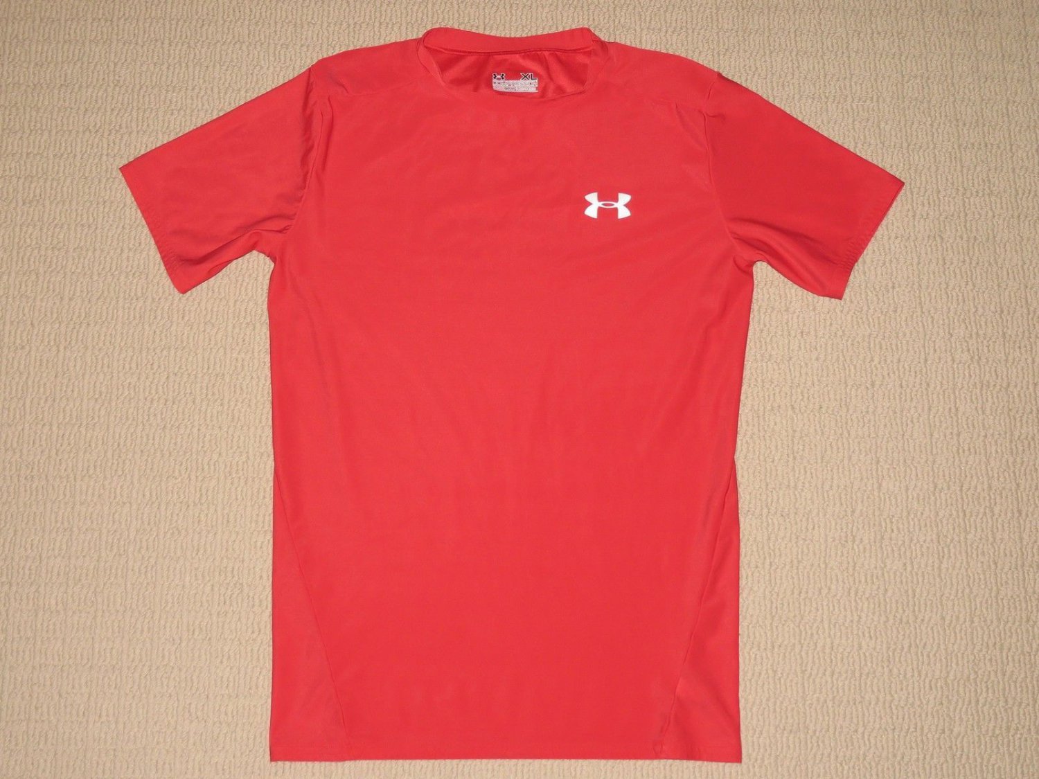 Mens Under Armour Compression Base Layers Short Sleeve SS Shirt XL XLarge Red
