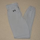 Mens UA Under Armour Baseball Softball Pants S Small Gray Long Elastic Cuff