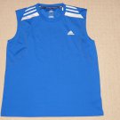 Mens Adidas Climalite You Sweat, Stay Dry With Tank Top L Large 3 Stripes Blue